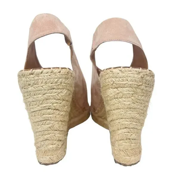 JOIE Kaili Leather Jute Wedge Platform Espadrille Wedge Blush Pink Size 40 - Picture 6 of 6